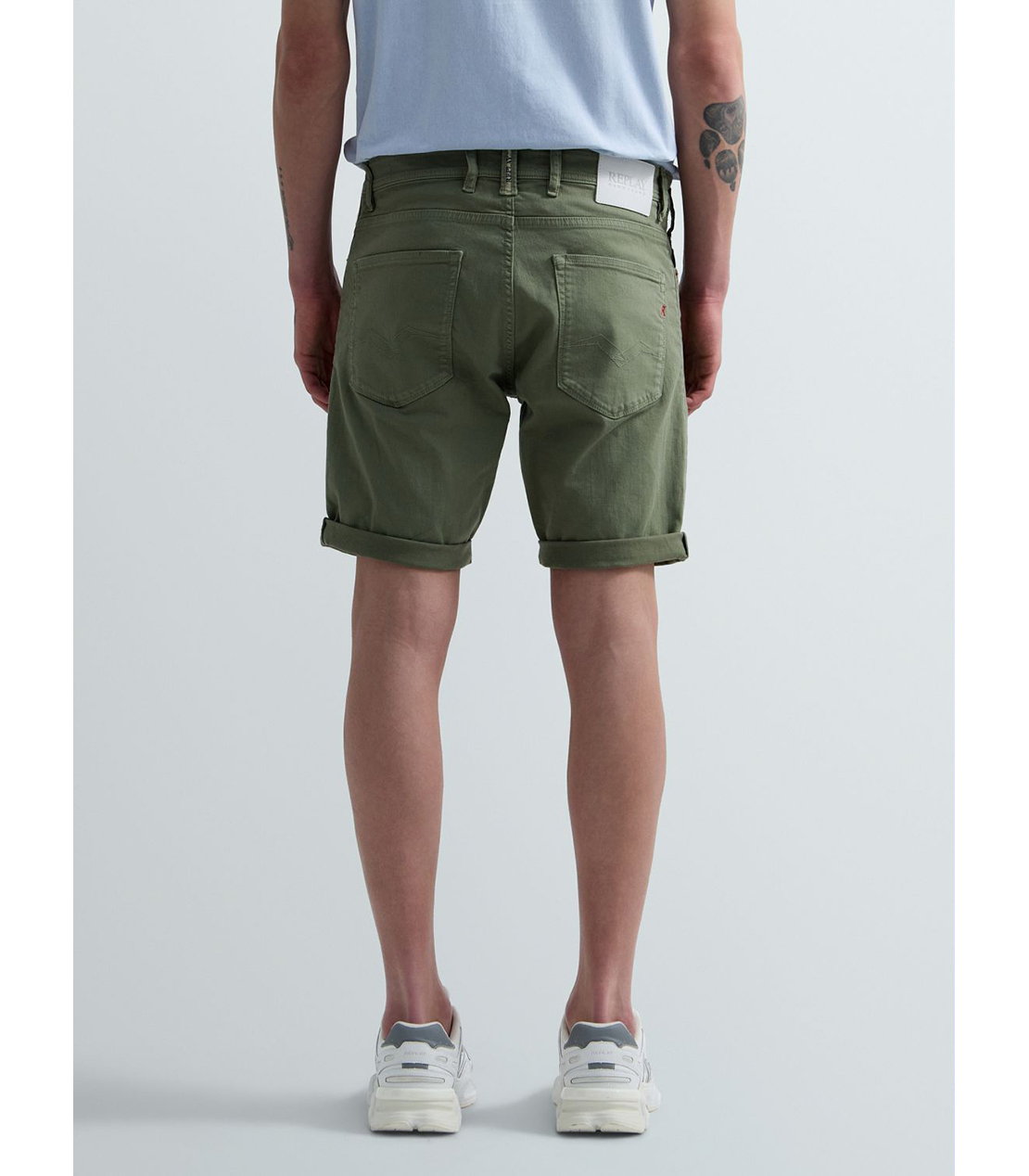 テーパードフィットカラーデニムショーツ 詳細画像 ライトミリタリー 3